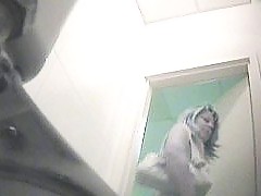 HQ spy cam films three babes peeing in warehouse loo