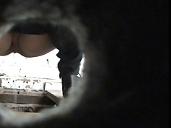 Look at three redneck dolls tinkling near spy cam