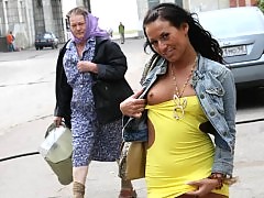 A nice little strip show for passers-by to enjoy