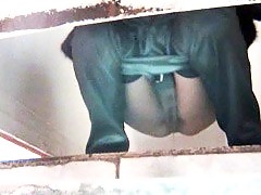 Pissing hotties squatted right over voyeur camera